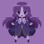  1other androgynous bandages capelet clause coat collared_shirt evanescent_existence fox10991 len&#039;en long_hair long_sleeves necktie open_mouth pants purple_background purple_hair shirt smile very_long_hair violet_eyes 