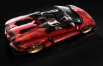  black_background car convertible from_above highres lamborghini lamborghini_aventador motor_vehicle no_humans original reflection signature silenxe vehicle_focus vehicle_name 