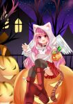 1girl absurdres akemin animal_ears candy cat_ears cat_girl chloeakemi food halloween halloween_costume happy_halloween highres loli nekomata non-web_source original