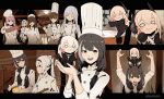  6+girls :3 absurdres ak-12_(girls&#039;_frontline) an-94_(girls&#039;_frontline) black_hair blonde_hair brown_hair chef chef_hat cleaver closed_eyes commentary english_commentary flat_top_chef_hat food fruit girls_frontline grabbing_another&#039;s_hair grin hair_over_shoulder hat heterochromia highres holding holding_cleaver holding_food lemon long_hair m16a1_(girls&#039;_frontline) m4_sopmod_ii_(girls&#039;_frontline) m4_sopmod_ii_jr m4a1_(girls&#039;_frontline) multiple_girls on_head open_mouth parody pink_hair ratatouille red_eyes ro635_(girls&#039;_frontline) rolling_pin smile st_ar-15_(girls&#039;_frontline) standing_on_another&#039;s_head twintails twitter_username variasii yellow_eyes 