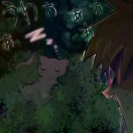  jaw_drop mew night ookido_green open_mouth pokemon sleeping surprised 