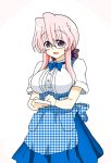 glasses koubeya_uniform long_hair lucky_star pink_hair ponytail purple_eyes takara_miyuki take_(shokumu-taiman) violet_eyes waitress 