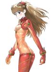  blush brown_hair butt_crack evangelion:_2.0_you_can_(not)_advance kawasemi long_hair neon_genesis_evangelion plugsuit rebuild_of_evangelion see-through shikinami_asuka_langley skin_tight solo souryuu_asuka_langley test_plugsuit 