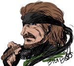  bandana beard big_boss blue_eyes brown_hair cigar metal_gear_solid_peace_walker mustache naked_snake 