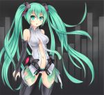  aqua_eyes aqua_hair bad_id bridal_gauntlets hatsune_miku hatsune_miku_(append) long_hair miku_append navel necktie open_mouth panties picolumi solo thigh-highs thighhighs twintails underwear very_long_hair vocaloid vocaloid_append 