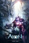  aion armor asmodian detached_sleeves dragon dress highres sword weapon white_hair 