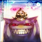  couple gears gengar grin heart highres no_humans pokemon size_difference smile starly taijukaren teeth 