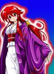  blush_stickers bow hair_bow japanese_clothes katoryu_gotoku kimono kotohime long_hair red_eyes redhead smile touhou touhou_(pc-98) 