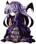  crazy_developers doll_joints dress grin hairband highres long_hair purple_eyes purple_hair rozen_maiden smile suigintou violet_eyes wings wink 