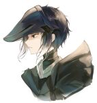  1boy black_eyes black_hair bungou_stray_dogs character_request expressionless highres koi3136 looking_to_the_side male_focus sidelocks simple_background solo white_background 