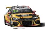  audi audi_rs3 car dhl english_commentary enkei goodyear logo motor_vehicle no_humans race_vehicle racecar radio_antenna richard_benjamin shadow signature simple_background spoiler_(automobile) sponsor tom_coronel vehicle_focus white_background world_touring_car_cup 