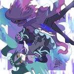  black_thighhighs detached_sleeves floating ghost ghost_miku_(project_voltage) glitch gradient_hair grey_shirt hatsune_miku long_hair mismagius multicolored_hair necktie pale_skin pokemon pokemon_(creature) project_voltage sagemaru-br see-through see-through_skirt shirt skirt thigh-highs twintails very_long_hair vocaloid will-o&#039;-the-wisp_(mythology) yellow_eyes 
