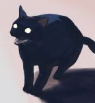  absurdres animal animal_focus black_cat cat highres meme no_humans open_mouth original potatomochii shadow sharp_teeth teeth whiskers 