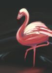  absurdres animal animal_focus beak bird feathers flamingo highres leg_lift no_humans original partially_submerged pink_feathers potatomochii soaking_feet standing standing_on_one_leg water 