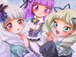  3girls aikatsu! aikatsu!_(series) green_hair kurosaki_yomi multiple_girls shirogane_lilly 