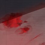  artist_name blood blood_stain highres no_humans original paper red_theme rune_xiao shadow signature 