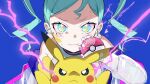  1girl hatsune_miku official_art pikachu pokemon pokemon_(creature) project_voltage 