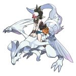  1girl baseball_cap hat pokemon pokemon_(creature) pokemon_(game) pokemon_black_and_white pokemon_bw reshiram sarmat tepig touko_(pokemon) 