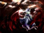  green_eyes green_hair hat long_hair mima s-udongein-i solo staff touhou wings wizard_hat 