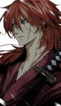  bad_id close-up himura_kenshin katana male pizaya red_hair redhead rurouni_kenshin s_tanly scar solo sword weapon 