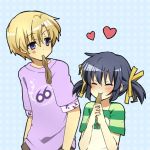  blue_eyes blue_hair brother_and_sister casual clannad eating food ice_cream long_hair mouth_hold popsicle shacttainw short_hair siblings sunohara_mei sunohara_youhei twintails 