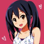  bad_id black_hair brown_eyes face k-on! long_hair miomio nakano_azusa solo twintails 