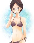  bikini black_eyes black_hair glasses gogoma_(yth) short_hair swimsuit 