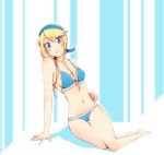  bikini blonde_hair blue_eyes heroman lina_davis long_hair mozuku swimsuit 