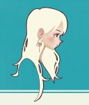  1girl blending blush earrings expressionless highres jewelry long_hair original parted_lips portrait profile signature solo syooooyoooo white_hair 