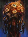  bloodborne creature eldritch_abomination extra_eyes highres horror_(theme) impasto long_sleeves monster renshena standing teeth tentacles winter_lantern 