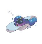  anzu_(01010611) closed_eyes commentary_request cosmog hat highres in_hat no_humans pokemon pokemon_(creature) simple_background sleeping solo u_u white_background zzz 