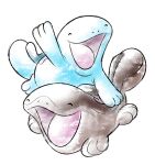  animal_focus arm_up clodsire closed_eyes commentary english_commentary happy no_humans nostrils open_mouth pokemon pokemon_(creature) quagsire simple_background sugimori_ken_(style) transparent_background wupar 