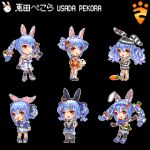  1girl animal_ears carrot chibi don-chan_(usada_pekora) hololive pekomon_(usada_pekora) pixel_art rabbit_ears rabbit_girl ricky_(ricky_mseb) usada_pekora usada_pekora_(1st_costume) usada_pekora_(4th_costume) usada_pekora_(5th_costume) usada_pekora_(new_year) usada_pekora_(prisoner) virtual_youtuber 