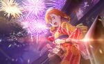 festival fireworks kimono long_hair love_live!_school_idol_festival_2 love_live!_superstar!! orange_hair shibuya_kanon smile violet_eyes