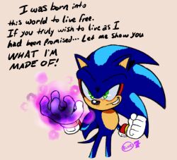  1boy alternate_universe animal_ears animal_nose aura blue_fur bluespheres07 body_fur borrowed_design bracelet clenched_hand cowboy_shot curled_fingers dark_aura english_text evil_grin evil_smile eyeshadow furry furry_male gloves gold_bracelet green_eyes grin hands_up hedgehog_boy highres jewelry looking_at_viewer makeup male_focus powering_up red_eyeshadow redesign short_tail simple_background smile smirk solo sonic_(series) sonic_the_hedgehog tail two-tone_fur v-shaped_eyebrows v-shaped_eyes white_gloves 