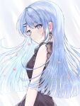  1girl blue_eyes blue_hair dress earrings highres hololive hoshimachi_suisei jewelry kohaku_(csacu) long_hair virtual_youtuber 