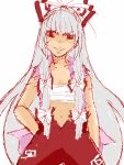  fujiwara_no_mokou hand_in_pocket misaki_takashi sarashi smirk solo topless touhou 