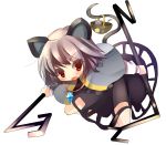  animal_ears dowsing_rod highres jewelry mouse mouse_ears mouse_tail nazrin pendant tail touhou transparent_background tsunono 