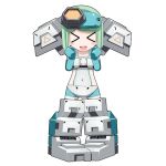  &gt;_&lt; blush chibi cosmic_break destructor_girl green_hair mecha_musume open_mouth smile xd 