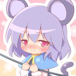  :&lt; ayakashi_(monkeypanch) blush chibi grey_hair highres jewelry mouse_ears mouse_tail nazrin pendant red_eyes short_hair solo tail tears touhou 