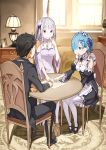  ddukae emilia_(re:zero) highres natsuki_subaru re:zero_kara_hajimeru_isekai_seikatsu rem_(re:zero) 