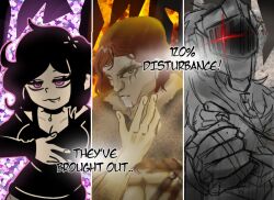  armor ashley_graves aura black_souls choker fear_&amp;_hunger_(series) grimm_(black_souls) jujutsu_kaisen menacing non-web_source original pink_eyes scar scar_on_face scarf the_coffin_of_andy_and_leyley 