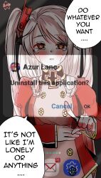  1girl azur_lane cellphone crying crying_with_eyes_open long_hair looking_at_viewer phone pov prinz_eugen_(azur_lane) smartphone 