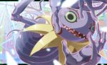  1other colored_sclera digimon digimon_(creature) green_sclera guoh_ga_gotoku highres keramon looking_at_viewer no_humans open_mouth sharp_teeth solo teeth tentacles tongue 
