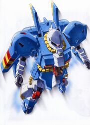  artist_request cable char's_counterattack gundam highres hizack hobby_hizack machinery mecha mecha_focus mobile_suit motion_lines no_humans one-eyed robot science_fiction thrusters white_background 