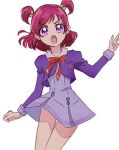 1girl :o commentary fpminnie1 hair_ornament highres l&#039;ecole_des_cinq_lumieres_school_uniform looking_at_viewer medium_hair open_mouth pink_eyes pink_hair precure school_uniform simple_background sketch solo standing symbol-only_commentary twintails two_side_up white_background yes!_precure_5 yes!_precure_5_gogo! yumehara_nozomi