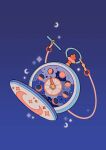  absurdres blue_background clock clouds crescent_moon full_moon gibbous_moon gradient_background half_moon highres meyoco moon moon_phases new_moon no_humans original pocket_watch sparkle star_(symbol) watch 