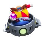  1boy aircraft bald black_pants brown_hair chaos_emerald dr._eggman egg_mobile facial_hair facing_viewer fat glasses gloves holding male_focus mustache obese official_art on_vehicle pants red_nose red_shirt shirt simple_background solo sonic_(series) teeth transparent_background white_gloves 