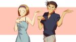 1boy 1girl boyfriend_and_girlfriend brown_hair couple detective_conan female kyougoku_makoto male suzuki_sonoko