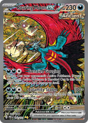  animal_focus artist_name card_(medium) character_name claws clouds colored_sclera company_name copyright_name copyright_notice dragon english_text kanda_shinji no_humans official_art open_mouth pokemon pokemon_card pokemon_tcg red_eyes roaring_moon sharp_teeth solo star_(symbol) teeth third-party_source trading_card v-shaped_eyes yellow_sclera 